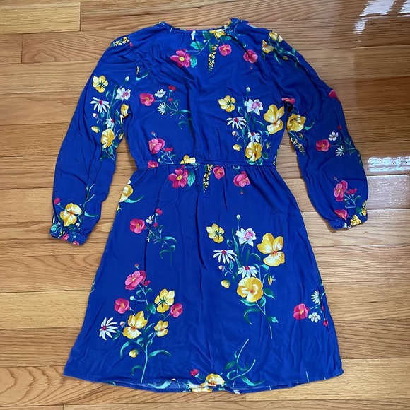 Old Navy Dark Blue Floral Long Sleeve Dress in Size Medium - Picture 6 of 8